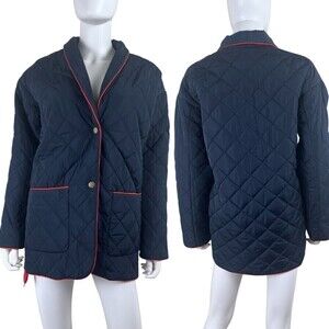 Kule Women Size XS Blue Red The Connery Shawl Quilted Barn Chore Jacket NEW Coat